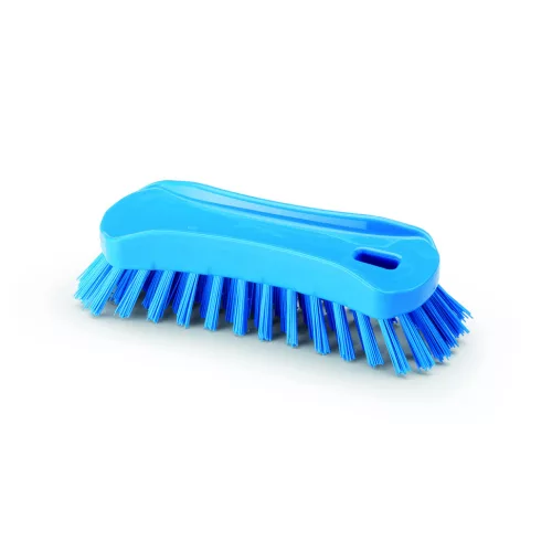 Igeax élelmiszeripari ergonómikus kézi kefe, kék, 0,75mm kemény sörtével