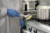 Igeax élelmiszeripari kefe forró felületek (200°C -ig) tisztításához, szögletes, fehér 0,4mm közepes sörtével