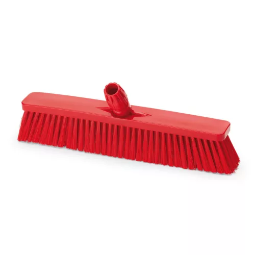 Igeax élelmiszeripari tolóseprű, partvis fej, 45cm, 0,75mm kemény sörtével, piros