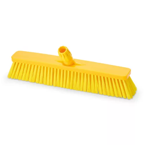 Igeax élelmiszeripari tolóseprű, partvis fej, 45cm, 0,75mm kemény sörtével, sárga