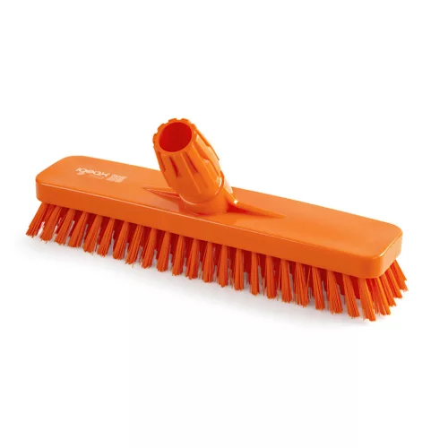 Igeax élelmiszeripari padlósúrolókefe 30cm széles narancssárga, 0,5mm közepes sörtével