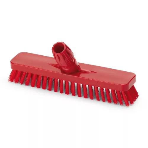 Igeax élelmiszeripari padlósúrolókefe 30cm széles piros, 0,75mm kemény sörtével