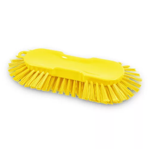 Igeax élelmiszeripari ergonomikus kézi kefe, nagy méretű, lekerekített végekkel, sárga