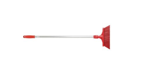 Igeax Higiéniai seprű 28cm széles, 80cm nyéllel piros 0,5 mm, billenő szemetes lapáthoz