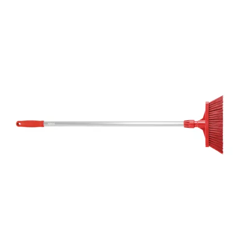 Igeax élelmiszeripari seprű, partvis, 28cm széles, 80cm nyéllel, piros, billenő szemetes lapáthoz