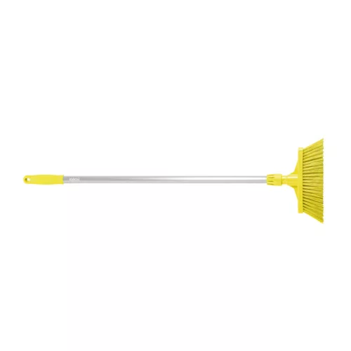 Igeax élelmiszeripari seprű, partvis, 28cm széles, 80cm nyéllel, sárga, billenő szemetes lapáthoz