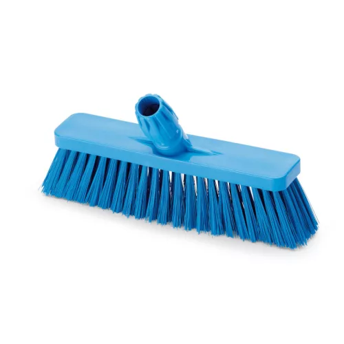 Igeax élelmiszeripari tolóseprű, partvis fej, 30 cm, 0,75mm kemény sörtével, kék