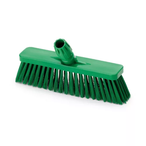 Igeax élelmiszeripari tolóseprű, partvis fej, 30 cm, 0,75mm kemény sörtével, zöld