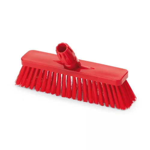 Igeax élelmiszeripari tolóseprű, partvis fej, 30 cm, 0,3mm puha sörtével, piros