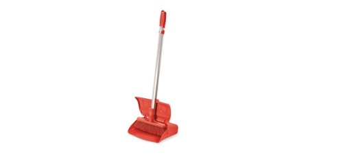 Igeax higiéniai műanyag billenős szemetes lapát és seprű 28cm széles, 80cm nyéllel piros 0,5 mm,