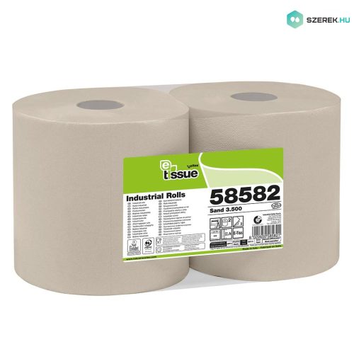 Celtex E-tissue Sand 3.500 ipari törlő recy 3 réteg, 500 lap, 170m, 26,5x34cm, 2 tekercs/zsugor