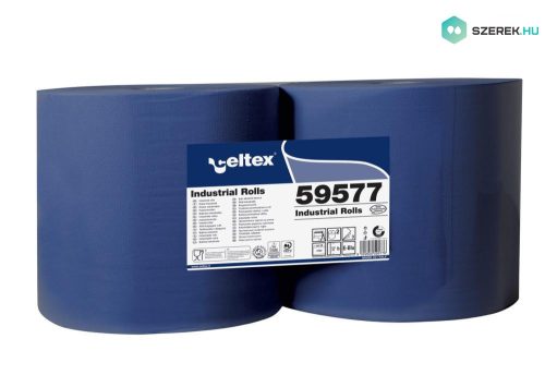 Celtex Superblue 1000 ipari törlő cellulóz, kék, 3 rétegű, 360m, 1000 lap, 22x36cm, 2 tekercs/zsugor