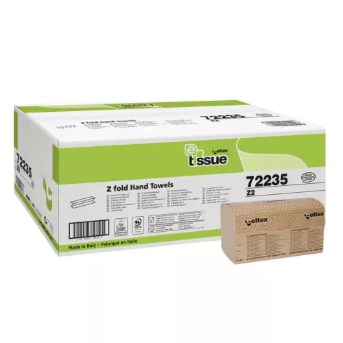 Celtex E-Tissue Z hajtogatott kéztörlő, 2 réteg, 20,5x24cm, 25x150ap/karton
