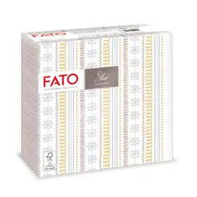   Fato Sztár karácsonyi szalvéta Ribbon Silver 2 rétegű 38x38cm 40 szál/csomag 