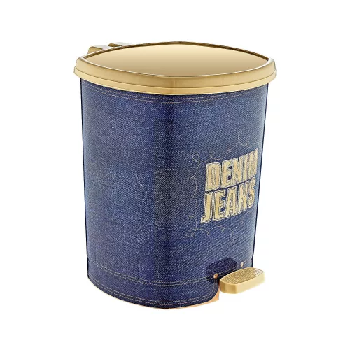 Műanyag pedálos szemetes, Denim 11L