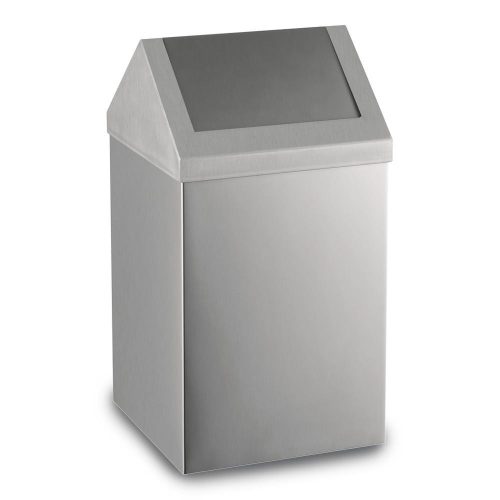 Rozsdamentes acél billenőfedeles szemetes, 54 L, matt