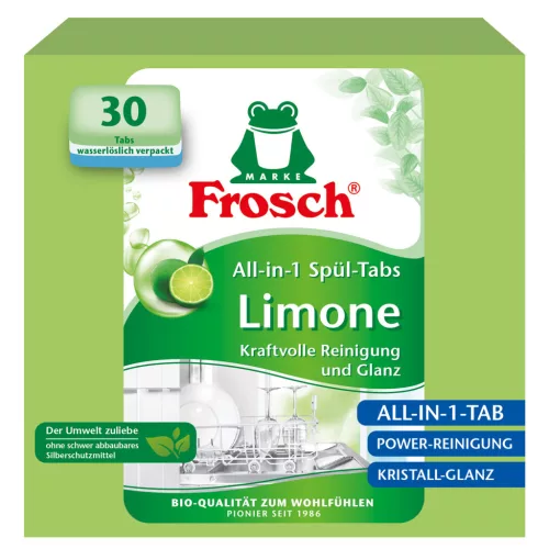 Frosch mosogatógép tabletta zöldcitrom 30db