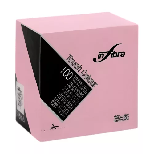 Infibra Szalvéta 25x25cm PINK, 2 réteg 100 lap/csomag 