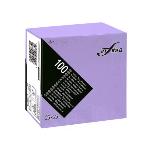 Infibra Szalvéta 25x25cm lila  2 réteg 100 lap/csomag 