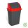 Billenőfedeles szemetes kuka, műanyag, antracit/piros, 50 L