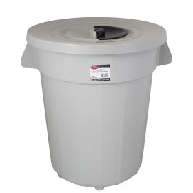   Planet Kerek szemetes kuka, fedéllel, műanyag, eco szürke, 120 L