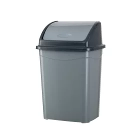   Planet Billenőfedeles szemetes kuka, műanyag, szürke/antracit, 16 L