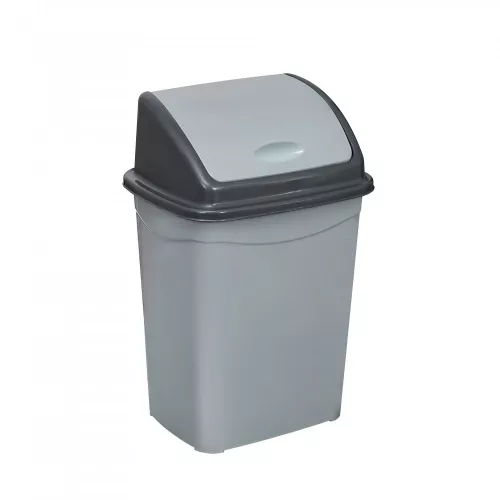 Planet Billenőfedeles szemetes kuka, műanyag, szürke/antracit, 50 L