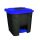 Planet Szelektív hulladékgyűjtő konténer, műanyag, pedálos, fekete/kék, 30L