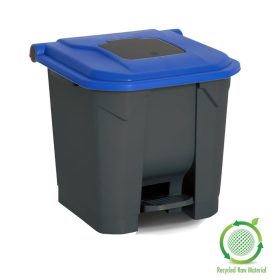   Planet Szelektív hulladékgyűjtő konténer, műanyag, pedálos, antracit/kék, 30L
