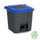 Planet Szelektív hulladékgyűjtő konténer, műanyag, pedálos, antracit/kék, 30L