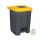 Planet Szelektív hulladékgyűjtő konténer, műanyag, pedálos, antracit, sárga, 50L