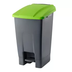   Planet Szelektív hulladékgyűjtő konténer, műanyag, pedálos, antracit/zöld, 70L