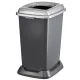 Planet Szelektív hulladékgyűjtő konténer, műanyag, nyitott fedeles, fém színű, 50L