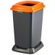 Planet Szelektív hulladékgyűjtő konténer, műanyag, nyitott fedeles, narancssárga, 50L