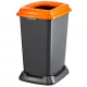 Planet Szelektív hulladékgyűjtő konténer, műanyag, nyitott fedeles, narancssárga, 50L