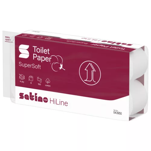 Satino Wepa Prestige toalettpapír, 4 rétegű, 150 lapos, 8 tekercs/csomag, 8 csomag/zsák