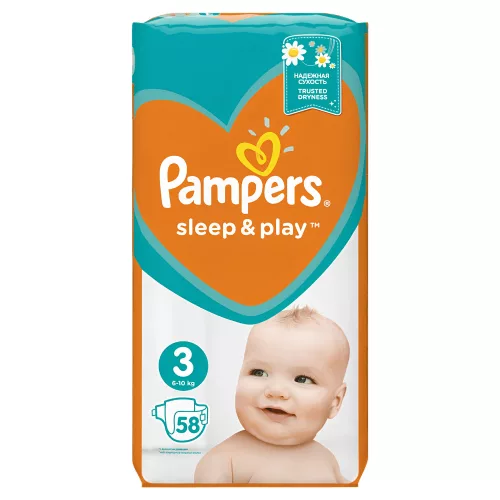 Pampers Sleep&Play Midi 3-as pelenka 6-10 kg, 58db/cs