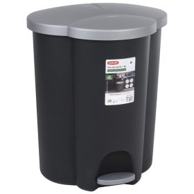 Curver Trio szelektív pedálos szemetes Antracit/Ezüst (2x17L + 6L)