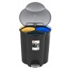 Curver Trio szelektív pedálos szemetes Antracit/Ezüst (2x17L + 6L)