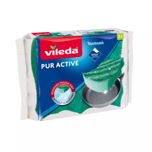 2 db Vileda Pur Active Non-Scratch mosogatószivacs