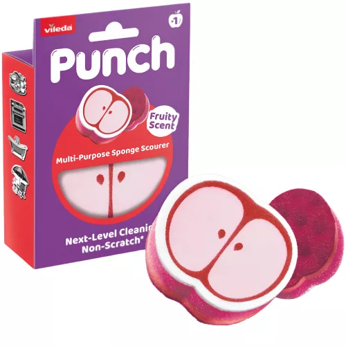 Vileda Punch többfunkciós, extra erős súrolószivacs alma illattal