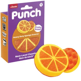   Vileda Punch többfunkciós, extra erős súrolószivacs narancs illattal