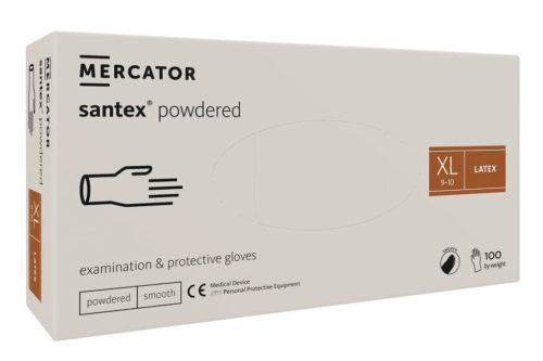 Gumikesztyű Mercator Santex latex PÚDERES "XL" 100db/doboz, 10doboz/karton