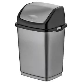   Dunya Fantasy, Billenőfedeles szemetes kuka, BPA mentes műanyag, antracit színű, 5 Liter