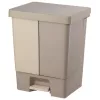 Planet Pedálos szemetes kuka DUO, osztott, műanyag, ECO BÉZS, 50L