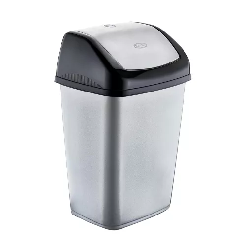 Polytime E-245 billenőfedeles szemetes kuka szürke/antracit (50 L)