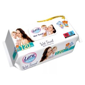 120 db Lara Baby Soft Premium nedves törlőkendő púder illatú (120 db)