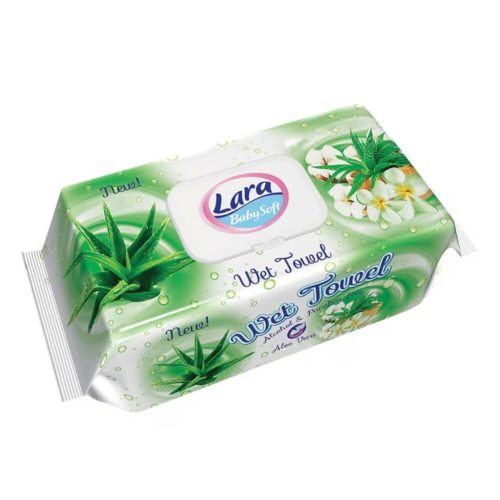 Lara Nedves Törlőkendő, alkoholmentes, parabénmentes Aloe Vera illatú (12db/csomag) 