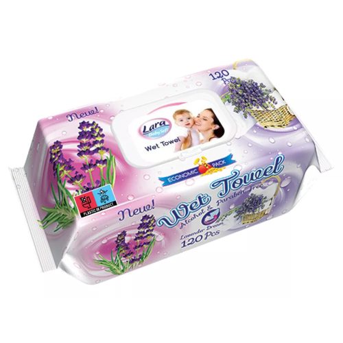 120 db Lara nedves törlőkendő levendula illatú