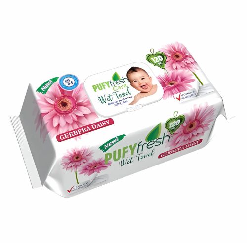 Pufy Fresh nedves törlőkendő 120db/csg (12csg/karton) gerbera daisy
